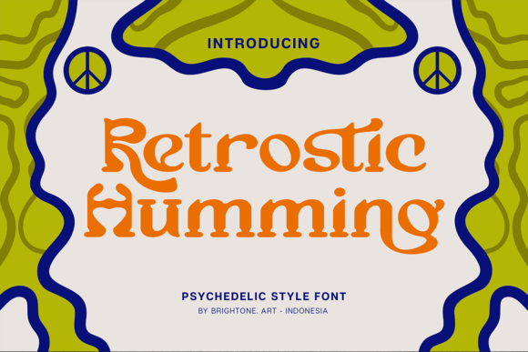 Retrostic Humming: A Psychedelic Hippie Display Font