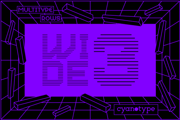 Unleash Creativity with MultiType Rows Wide 3 Font